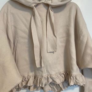 Ruffle Detail Hoodie